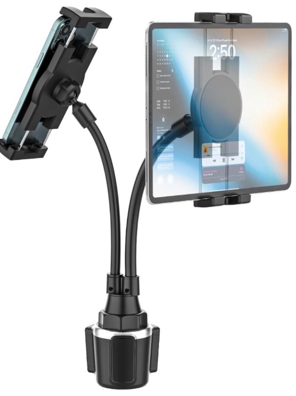 Dual Z Fold Car Mount - [Foldable Phone Friendly] Cup Holder Tablet Holder